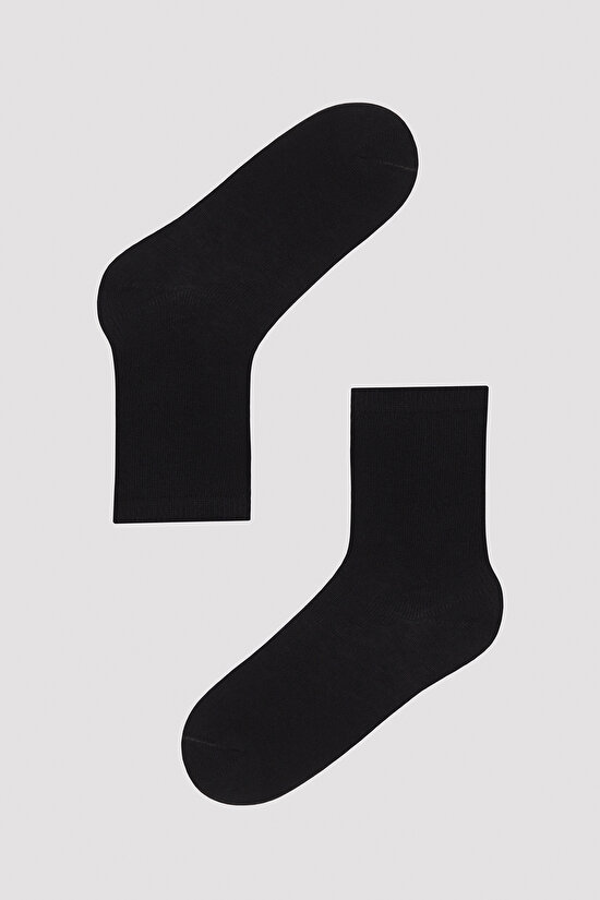 Unisex Siyah Basic 3 lü Soket Çorap Seti - 2