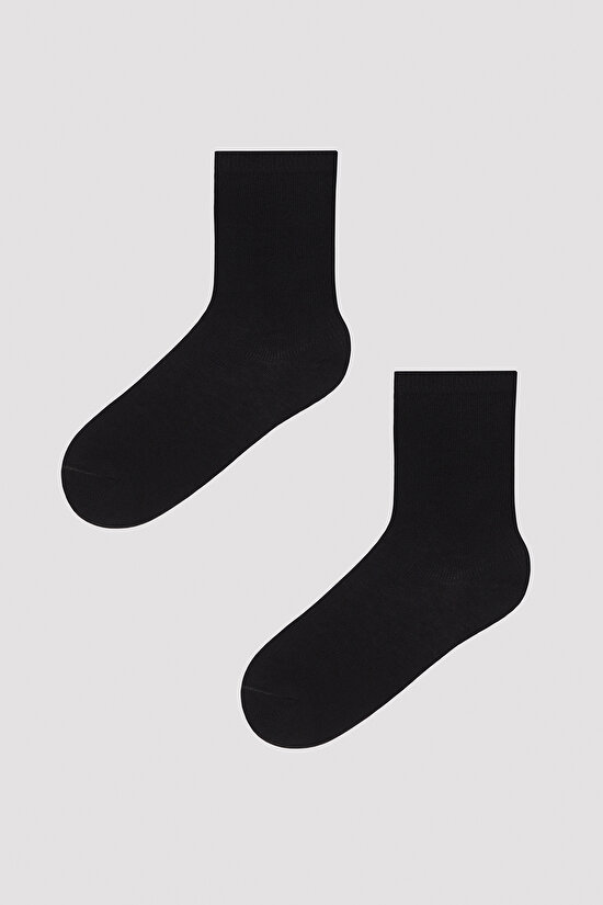 Unisex Siyah Basic 3 lü Soket Çorap Seti - 4