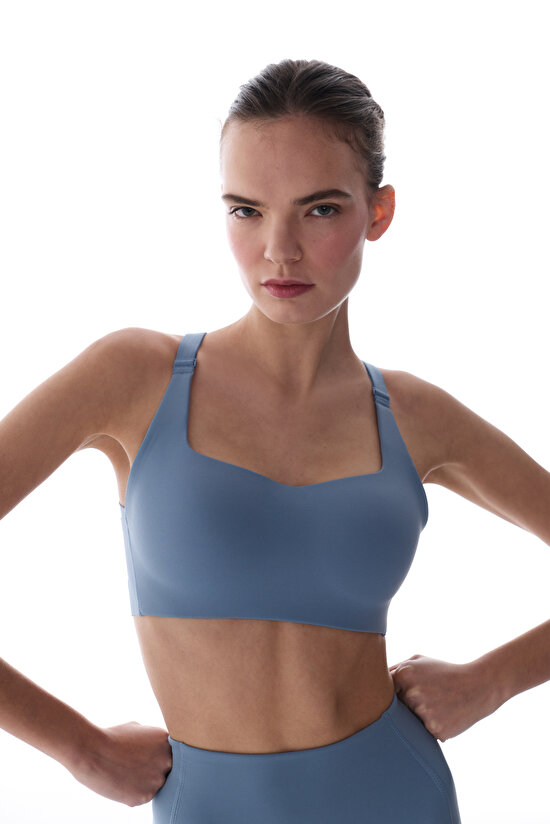 Koyu Mavi Cross Back Spor Sütyeni - 1