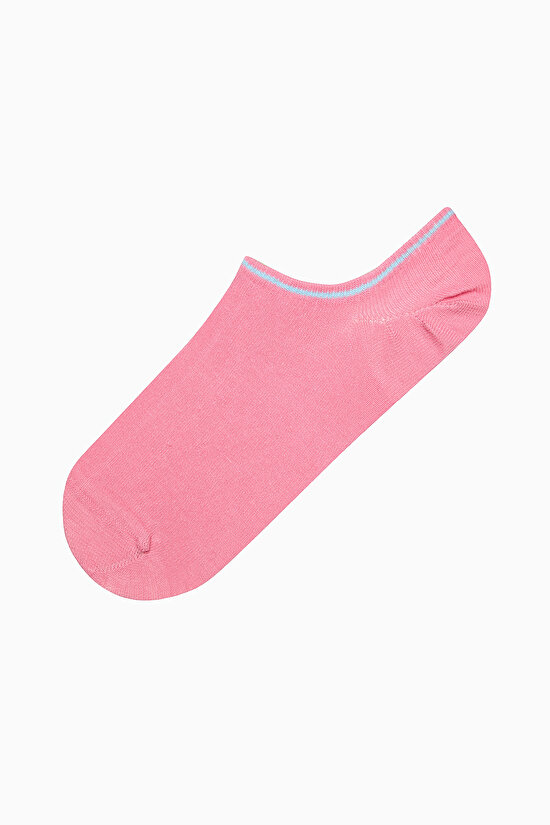 3 Çift Pamuklu Renkli Çizgili Burun Dikişsiz Burun Dikişsiz Sneaker Çorap - 3