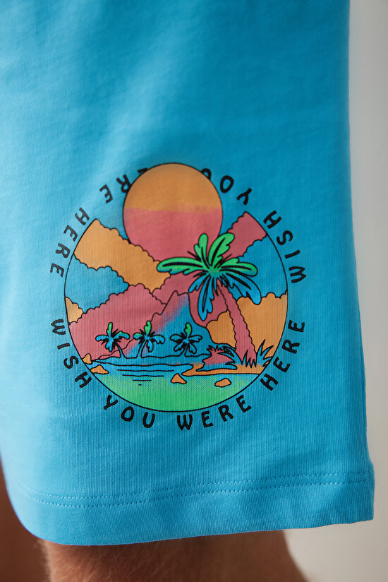 Ocean Çok Renkli Şortlu Pijama Takımı - 5