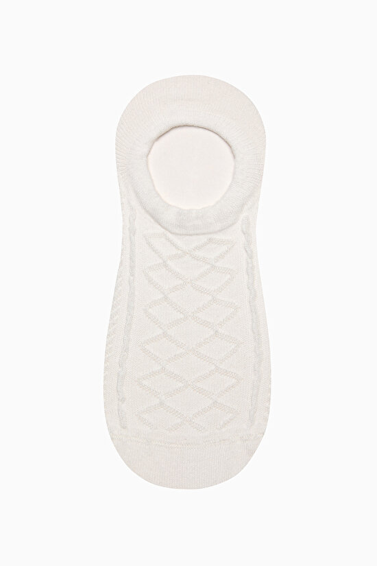 3 Çift Pamuklu Kendiden Şeftali Desenli Burun Dikişsiz Sneaker Çorap - 4