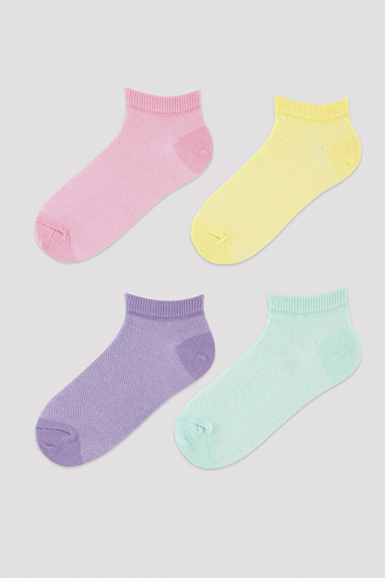 Girls Basic Colorful 4 in1 Footsies - 1