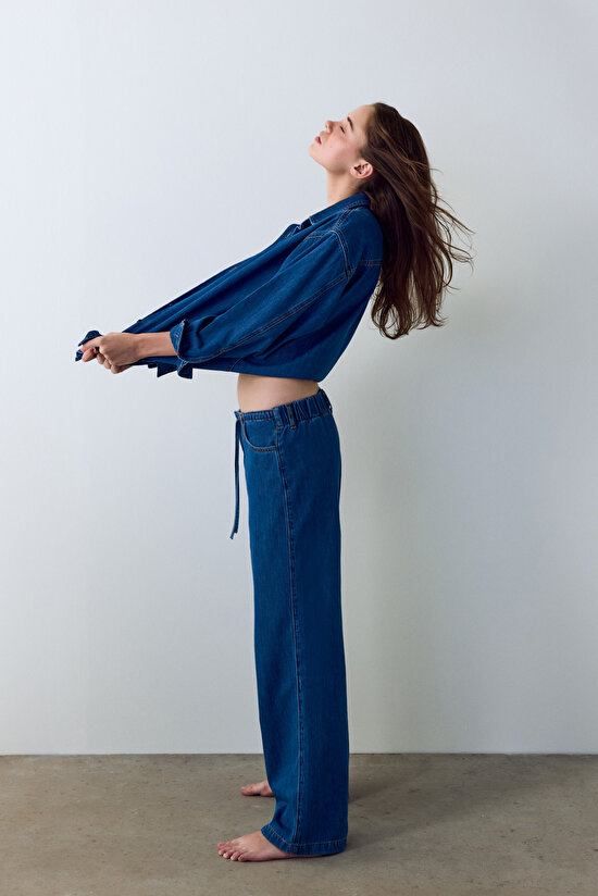 Dark Denim Relax Oversize Long Sleeve Shirt - 10