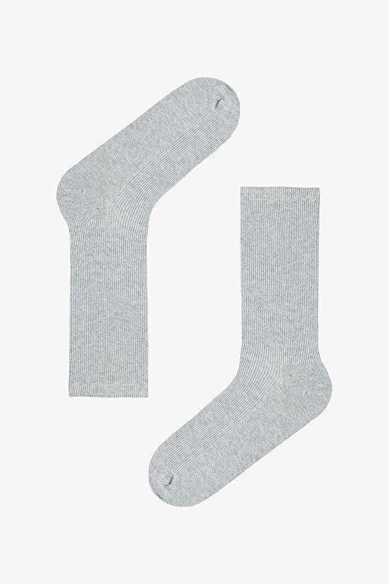 5 Çift Pamuklu Ribli Renkli Soket Çorap - 3