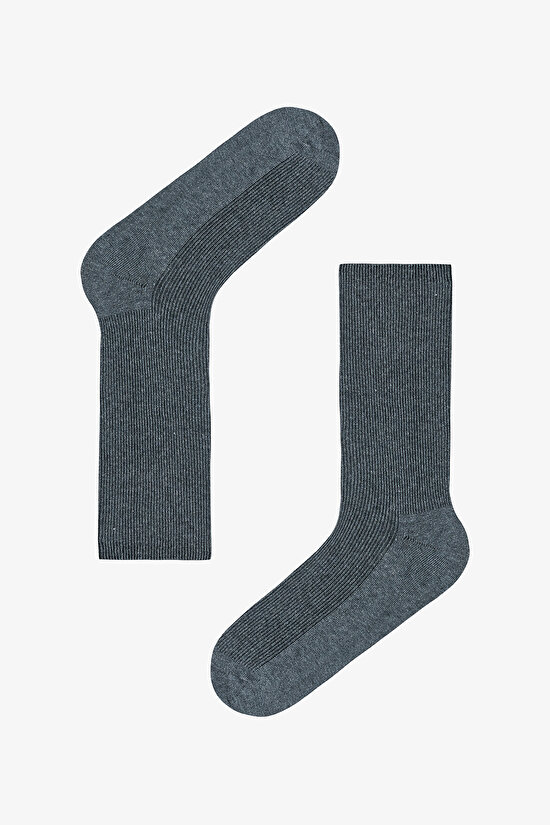 5 Çift Pamuklu Ribli Renkli Soket Çorap - 4