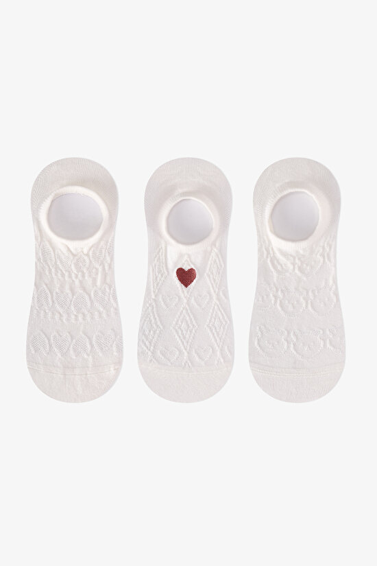 Love Jacqoard 3lü Sneaker Çorabı - 1