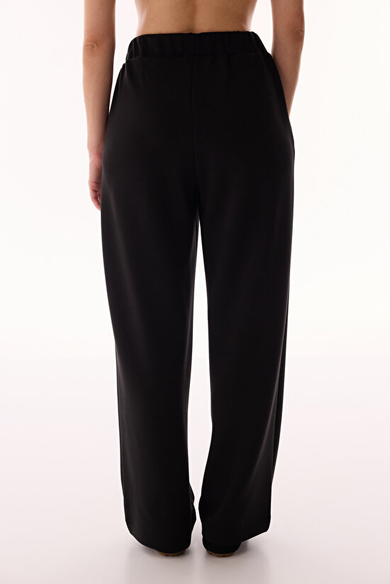 Black Wide Leg Nervour Jogger Pants - 3