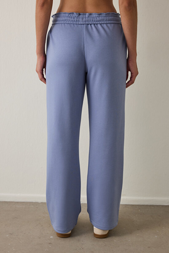 Indigo Foldable Tie Detail Oversize Sweatpants - 3