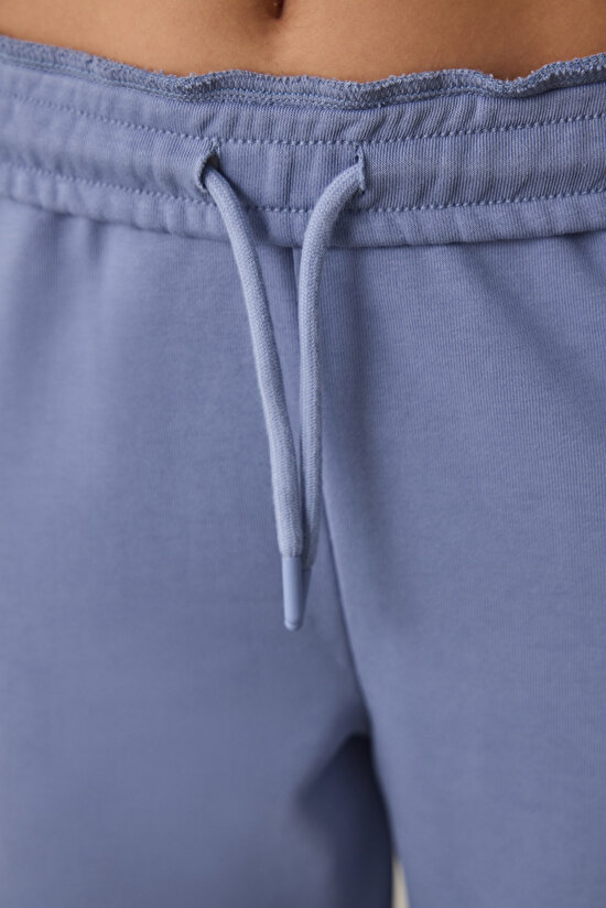 Indigo Foldable Tie Detail Oversize Sweatpants - 4