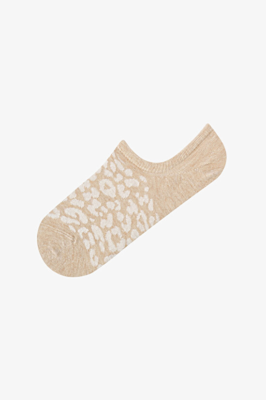 3 Çift Burun Dikişsiz Pamuklu Renkli Leopar Desenli Sneaker Çorap - 2