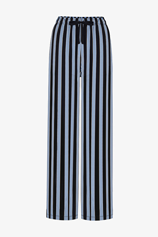Erkek Steel Blue Çizgili Pantolon Uzun Kollu Pijama Takımı - 3