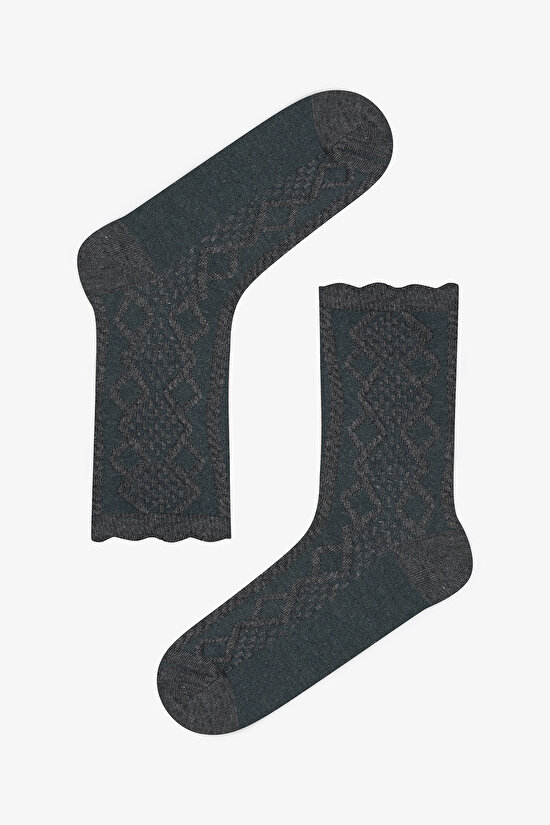 5 Pairs of Cotton Jacquard Patterned Socket Socks - 4
