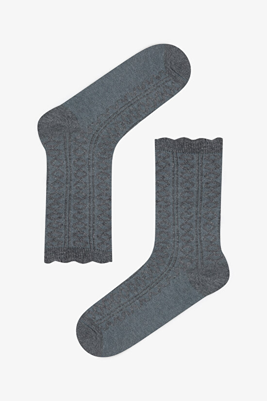 5 Pairs of Cotton Jacquard Patterned Socket Socks - 6