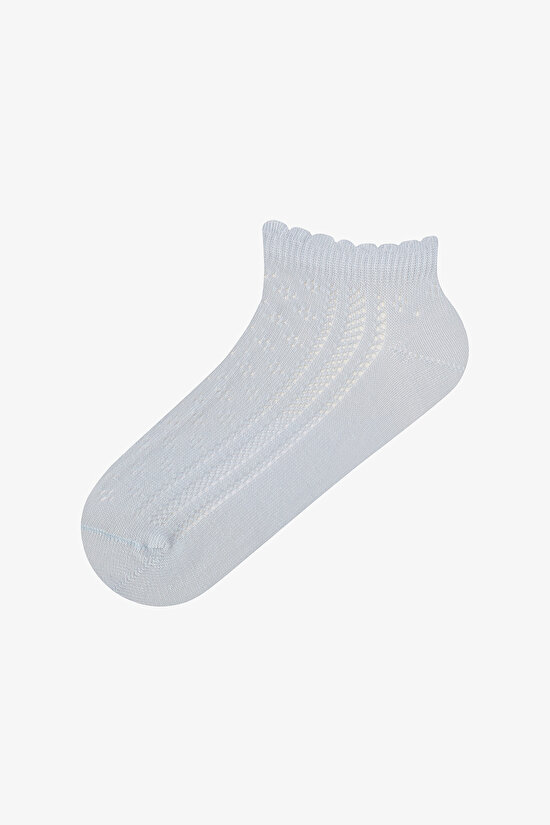 3 Çift Pamuklu Ajurlu Fırfırlı Patik Çorap - 2