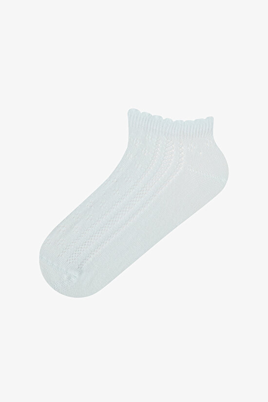3 Çift Pamuklu Ajurlu Fırfırlı Patik Çorap - 3