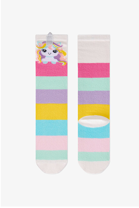 Kız Çocuk Marsmelov Unicorn Fantasy Pamuklu Pantolon Çorap - 1