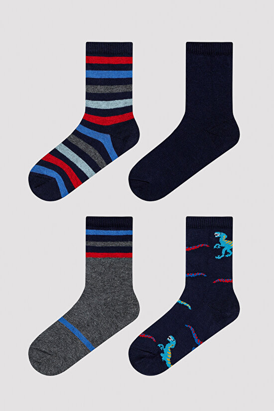 Boys Fun Dinosaur 4in1 Socks - 1