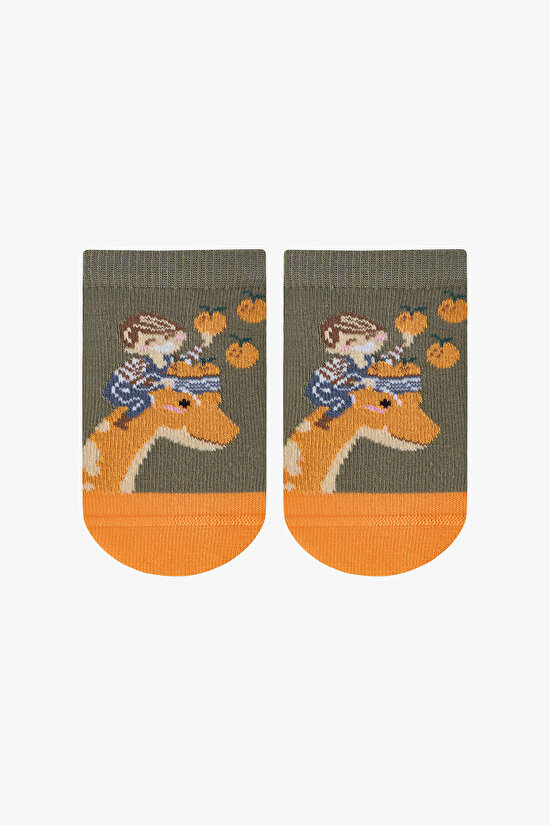 Renkli Erkek Çocuk Fruit Dino 4 'lü Patik Çorap - 3