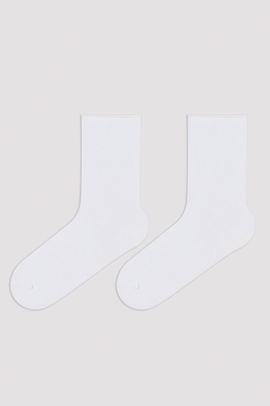 Basic 2li Beyaz Soket Çorap - 1