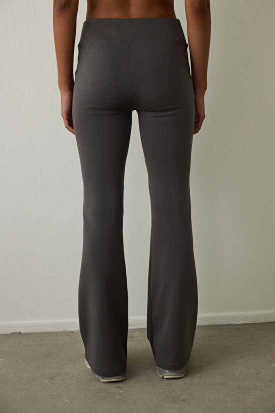 Anthracite Easy High Waisted Bell-bottom Trousers Anthracite Easy High Waisted Bell-bottom Trousers - 5
