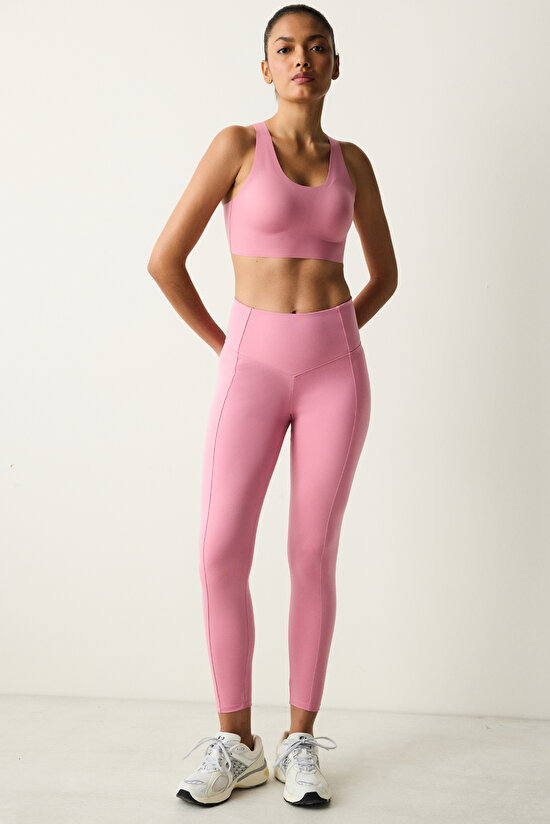 #İzbırakmaz Gül Pembesi Orta Destek Zero Feel Bra Spor Sütyeni - 5