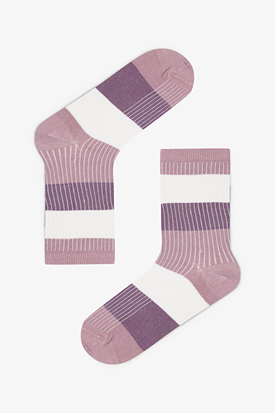 5 Pairs of Cotton Striped Socket Socks - 3