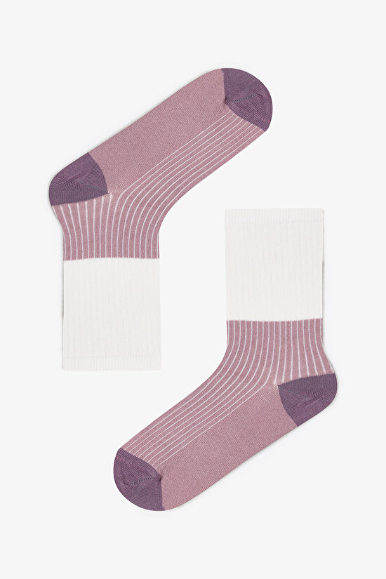 5 Pairs of Cotton Striped Socket Socks - 5