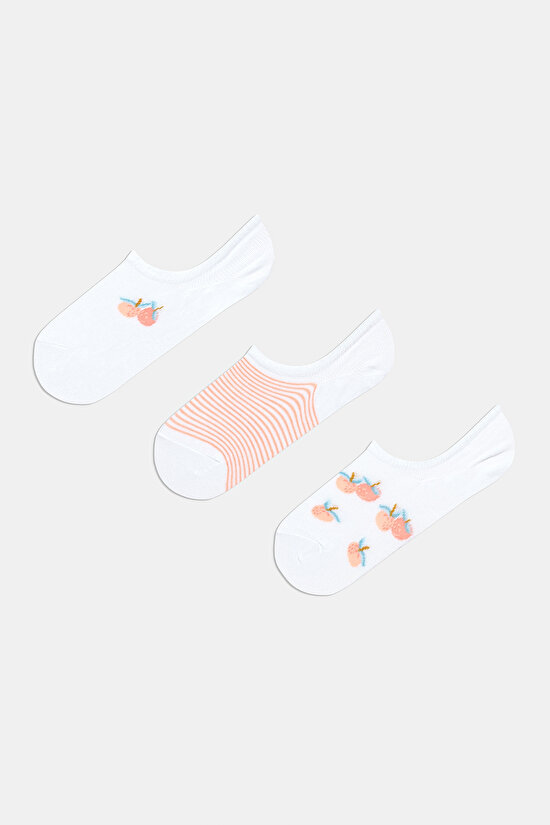 Peach 3in1 Sneaker Socks - 1
