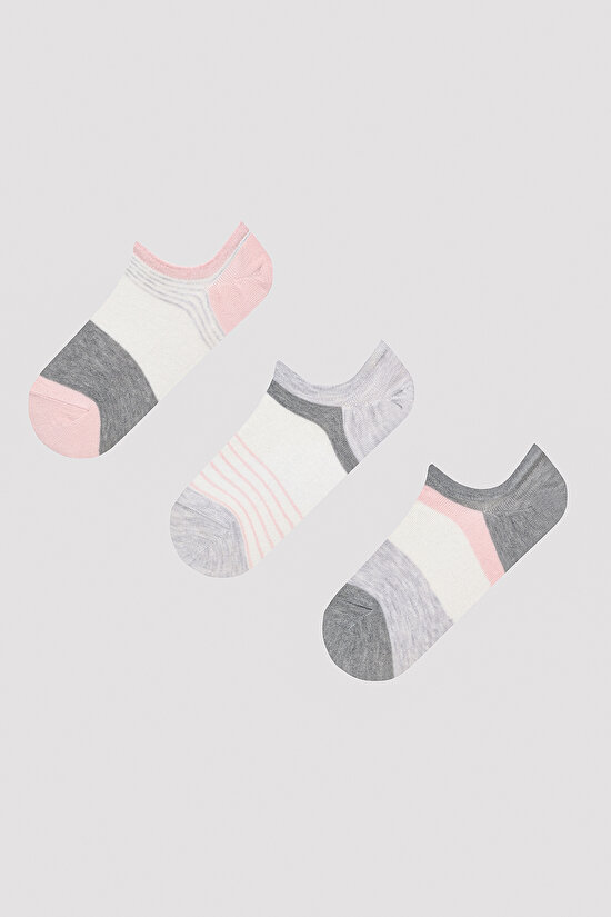 Block Color 3lü Sneaker Çorap - 1
