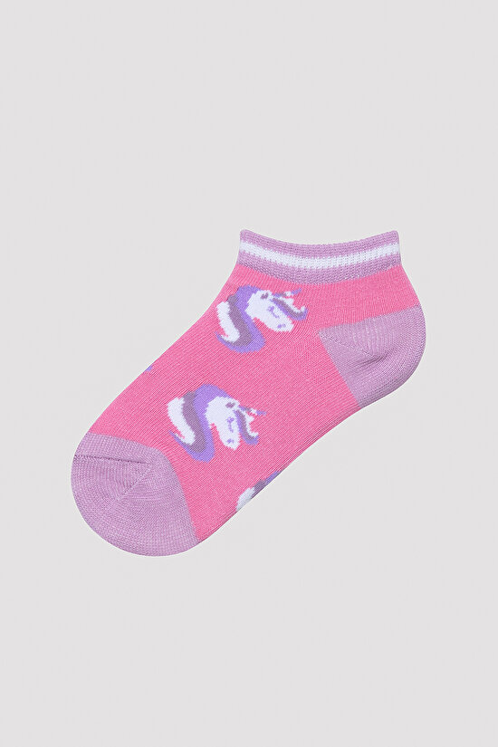 Kız Çocuk Star Unicorn Çok Renkli 4lü Patik Çorap - 5