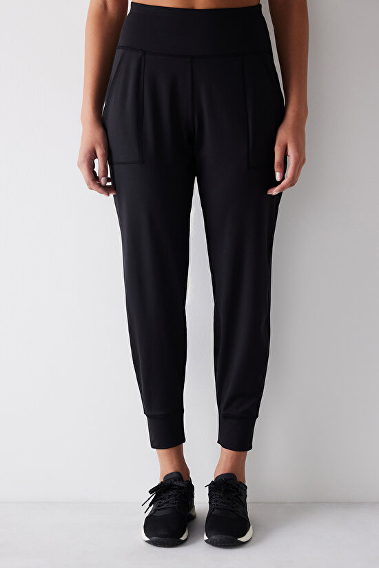 Cep Detaylı Siyah Yoga Pantolonu - 2
