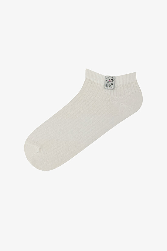 2 Çift Pamuklu Köpek Dokuma Etiketli Patik Çorap - 2