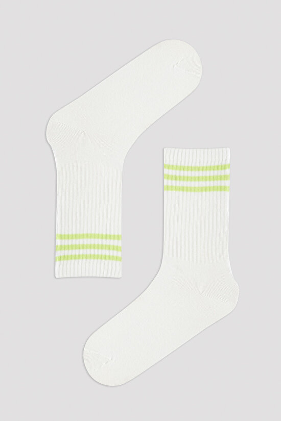 Renkli Çizgili 3lü Soket Çorap - 3