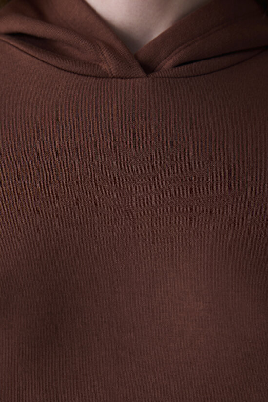 Oversize Active Kahverengi Hoodie Hırka - 5