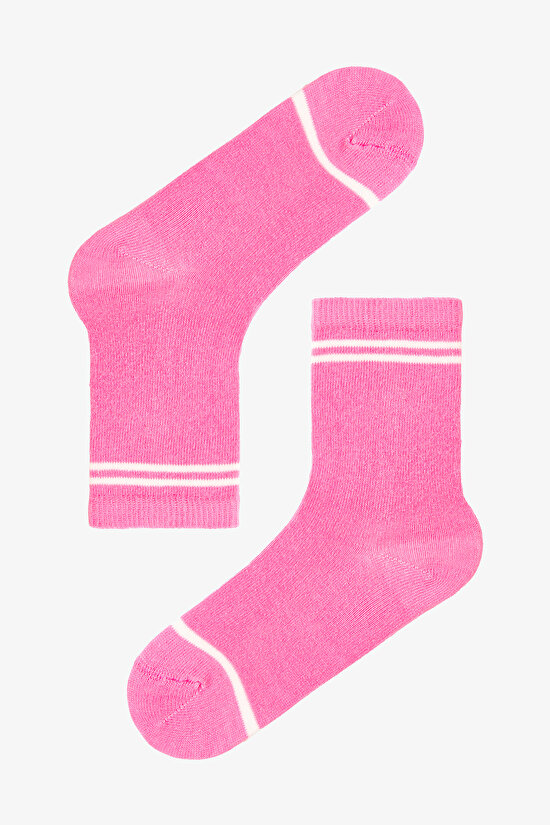 Çok Renkli Kız Çocuk Pinky Woof 4lü Soket Çorap - 5