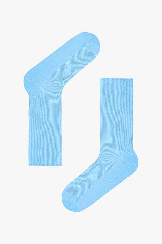 5 Çift Pamuklu Ribli Renkli Soket Çorap - 2