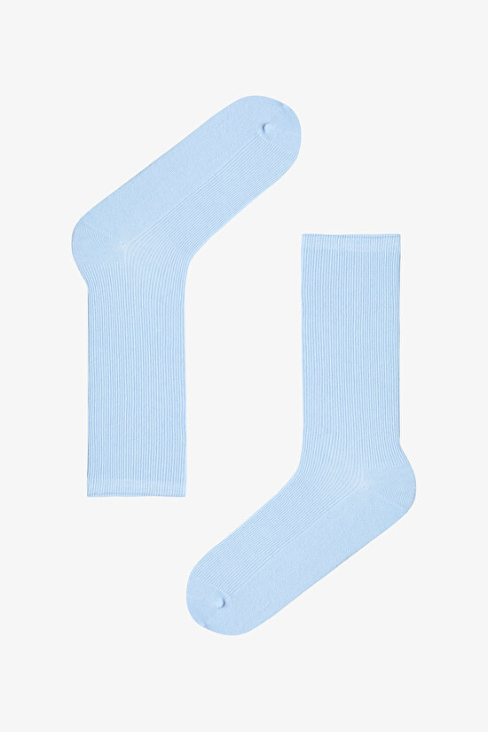 5 Çift Pamuklu Ribli Renkli Soket Çorap - 4