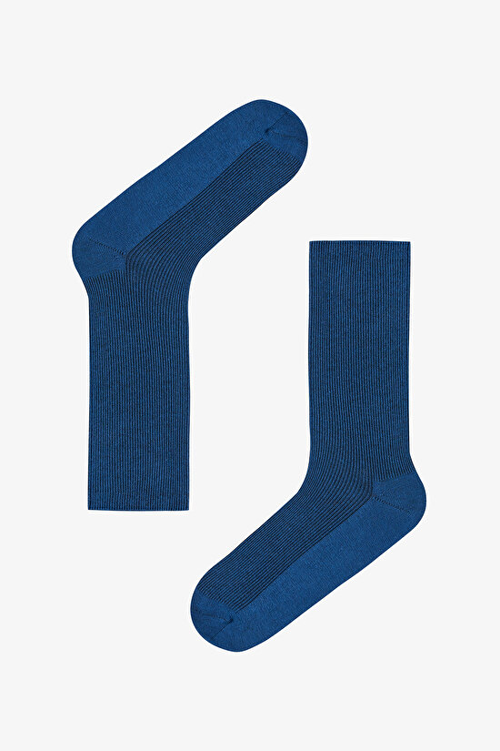 5 Çift Pamuklu Ribli Renkli Soket Çorap - 5