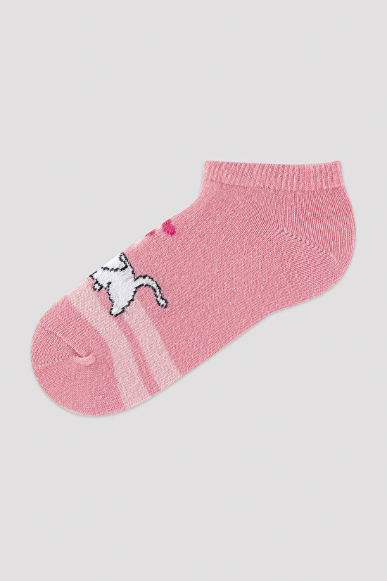 Kız Çocuk Kedili 4lü Patik Çorap - 5