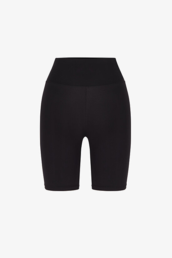 Siyah New Smooth Feel Biker Tayt - 1