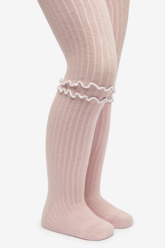 Pretty Frill Gül Kurusu Külotlu Çorap - 3