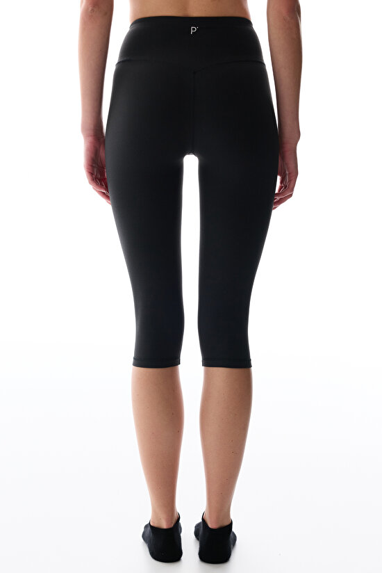 LYCRA Siyah Cream Hafif Destek Yüksek Bel Light Soft Kapri Tayt - 3