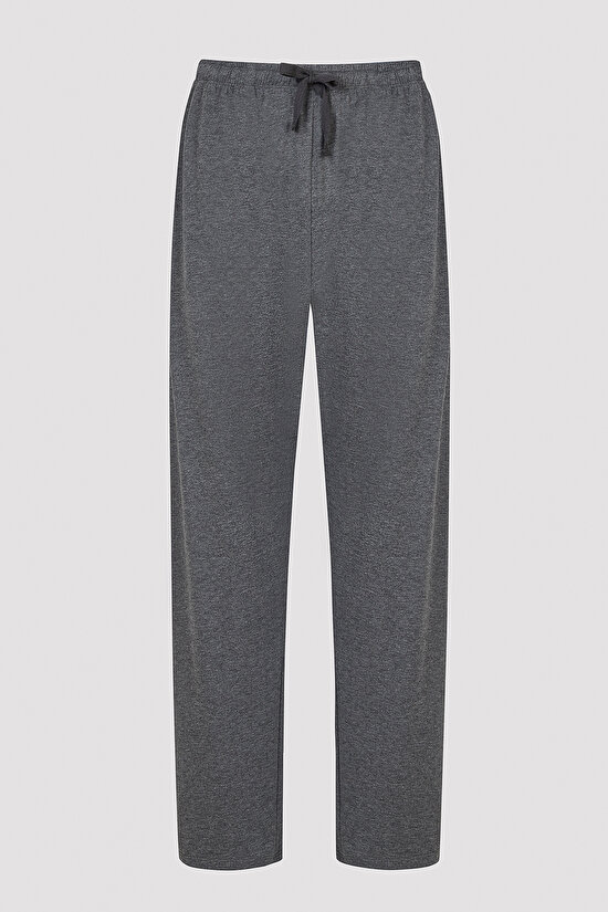 Basic Uzun Kollu Pantolon Gri Pijama Takımı - 3