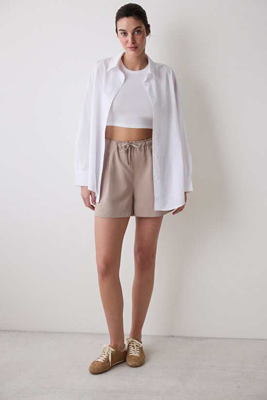 Beyaz Poplin Oversize Gömlek - 3