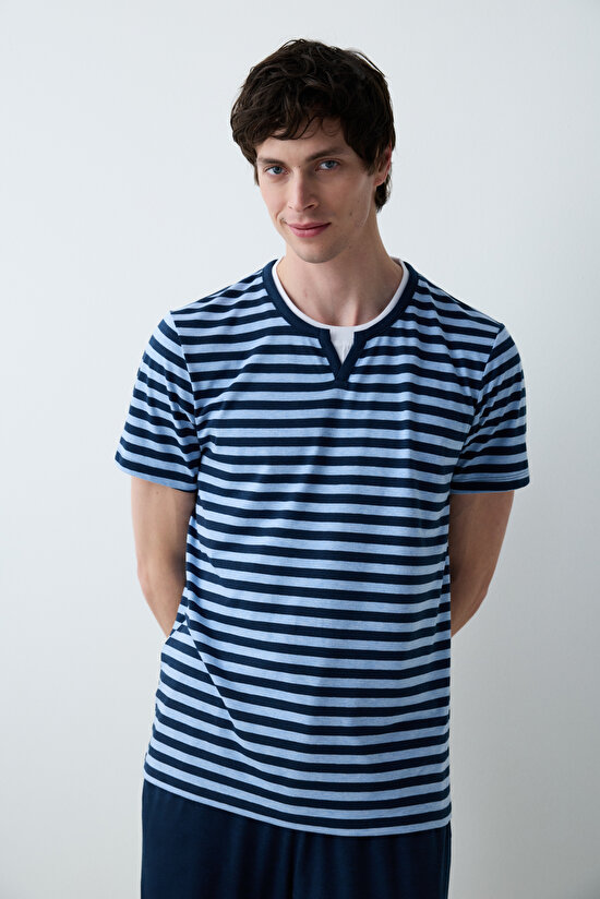 Blue Multi Colour Pant PJ Set - 3