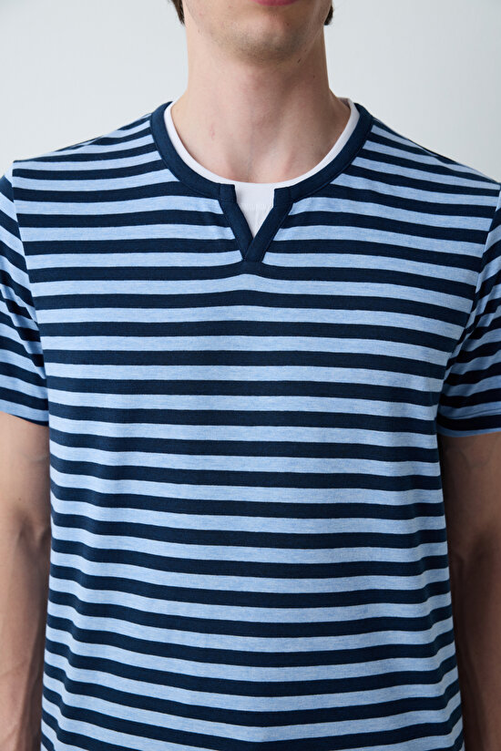 Blue Multi Colour Pant PJ Set - 4