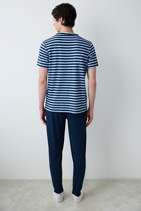 Blue Multi Colour Pant PJ Set - 5