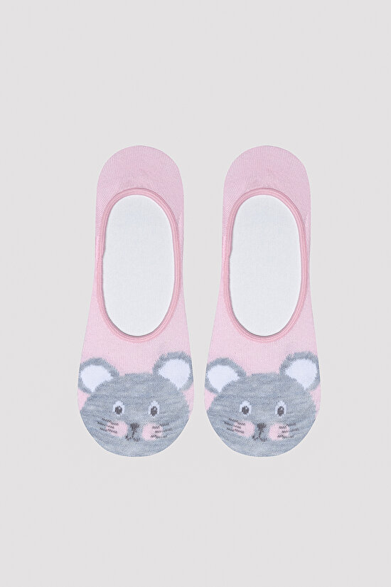 Cute Mouse Pembe 2li Babet Çorabı - 2