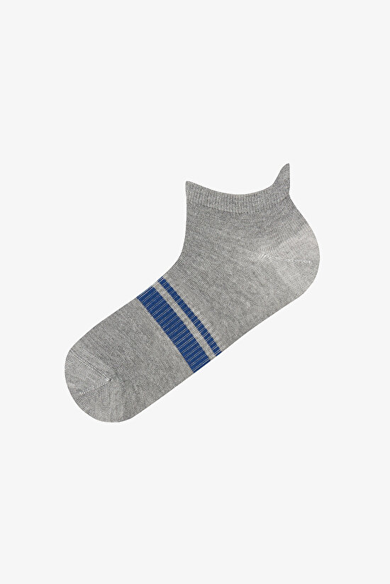 Erkek Açık Gri College Line Retro 3'lü Patik Çorap - 2